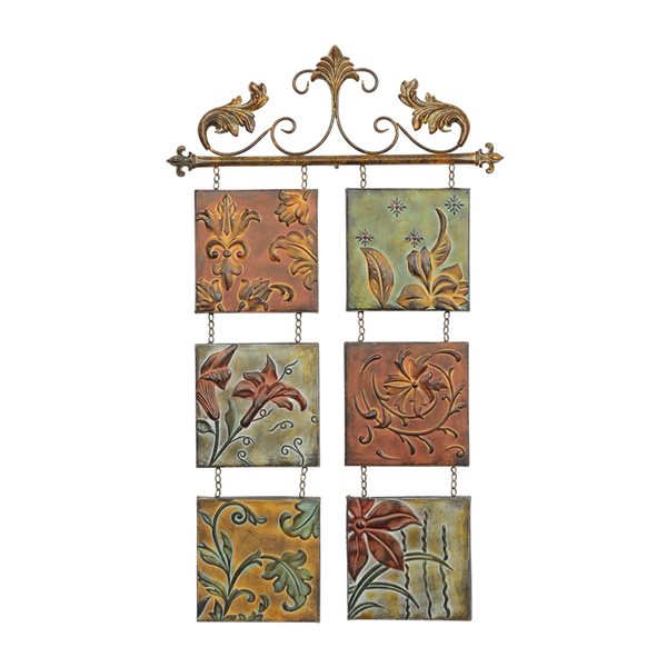 Grayson Lane 40-in H x 23-in W Floral Metal Wall Accent