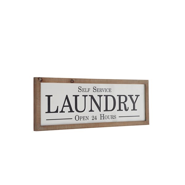 Grayson Lane 13.05-in H x 31.65-in W Laundry Wood Wall Accent