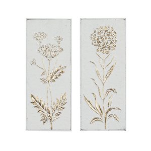 Grayson Lane 23-in H x 9.5-in W Floral Metal Wall Accent - Set of 2