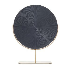 CosmoLiving by Cosmopolitan Black/Gold Contemporary Iron Freeform Gong Sculpture - Set of 1