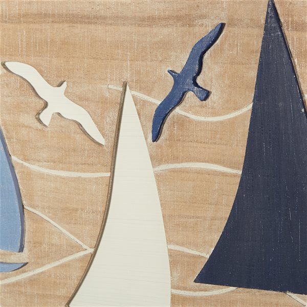 Grayson Lane 14.55-in H x 31.4-in W Nautical Wood Wall Accent