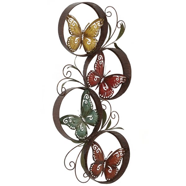 Grayson Lane 36-in H x 22-in W Butterflies Metal Wall Accent