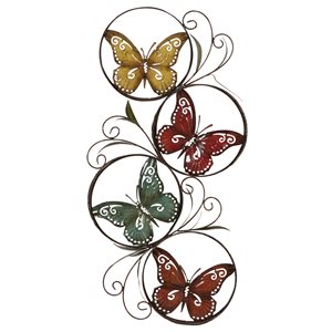 Grayson Lane 36-in H x 22-in W Butterflies Metal Wall Accent