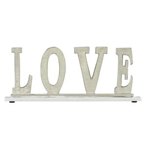 Grayson Lane Traditional Polished Silver Love Aluminum Decorative Sign