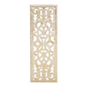 Grayson Lane 36-in H x 12-in W Ornamental Gold Wood Wall Accent