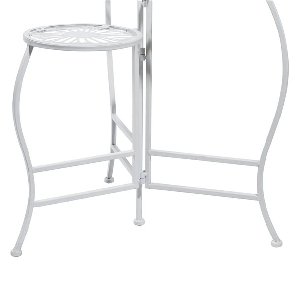 Grayson Lane 24-in White Outdoor Cast Iron Plant Stand