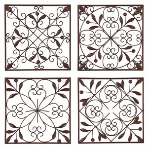 Grayson Lane 14-in H x 14-in W Rustic Metal Wall Accent - Set of 4