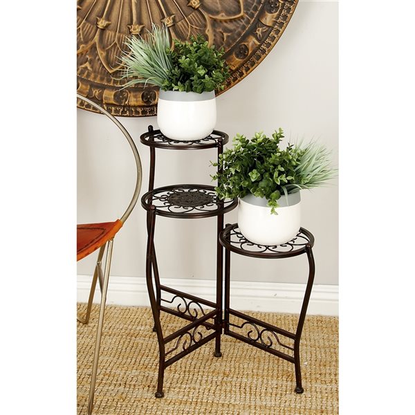 Grayson Lane 24-in Brown Outdoor Novelty Cast Iron Plant Stand