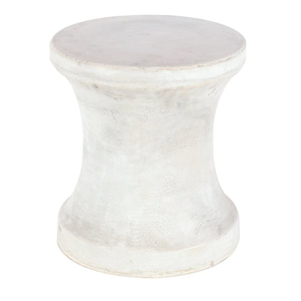 Grayson Lane 16-in x 14-in White Outdoor Foot Stool