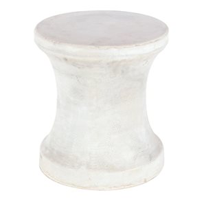 Grayson Lane 16-in x 14-in White Outdoor Foot Stool