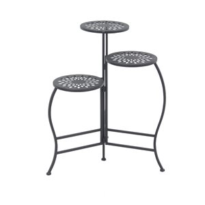 Grayson Lane 24-in Black Outdoor Round Cast Iron Plant Stand