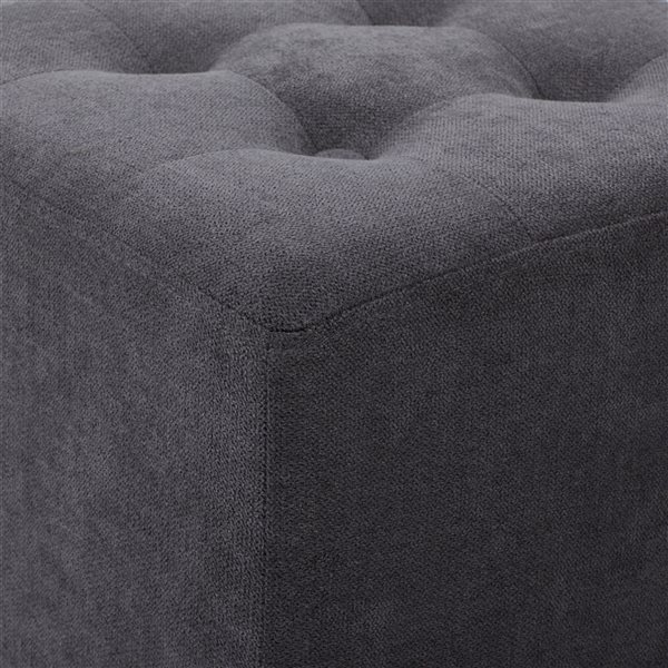 Grayson Lane Modern Grey Polyester Square Ottoman