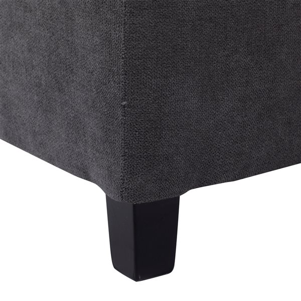 Grayson Lane Modern Grey Polyester Square Ottoman