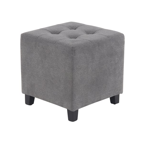 Grayson Lane Modern Grey Polyester Square Ottoman