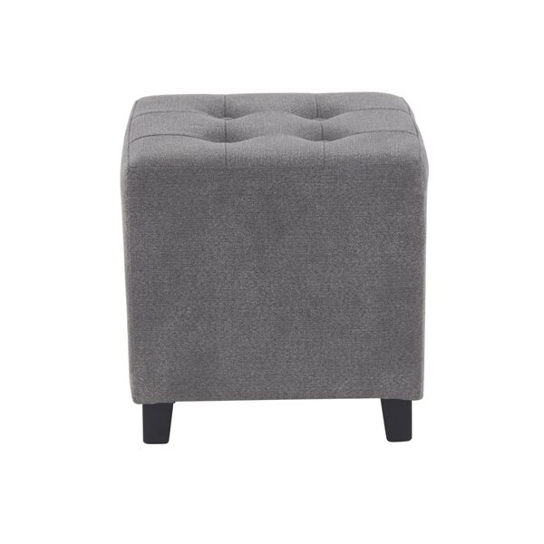 Grayson Lane Modern Grey Polyester Square Ottoman