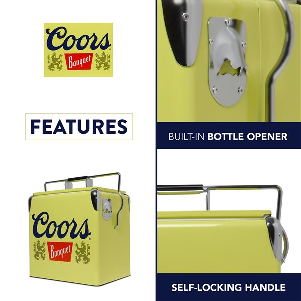 Coors Banquet 13-L Yellow Insulated Chest Cooler