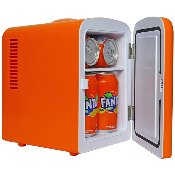 Mini réfrigérateur autoportant Fanta par Coca-Cola orange de 0,14