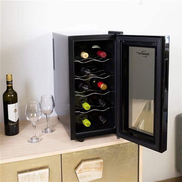 Black Freestanding Wine Cooler Kwt10bn, Avanti Countertop 6 Bottle Wine Cooler