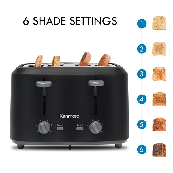 Kenmore 4-Slice Black 1400-Watt Toaster