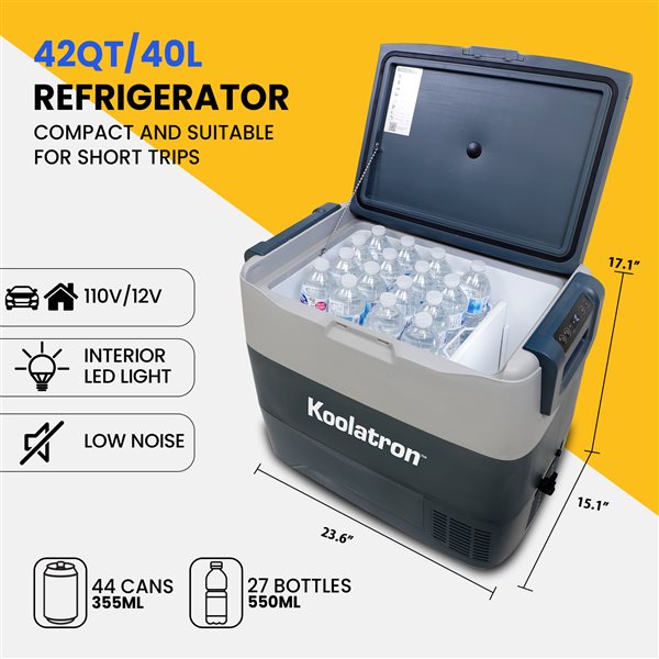 Koolatron 40-L Grey Insulated Personal Cooler