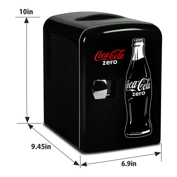 Coca-Cola Zero 0.14-cu ft Freestanding Mini Fridge - Black
