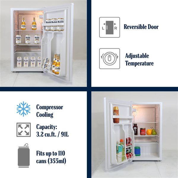 Modelo 3.2-cu ft White Freestanding Mini Fridge