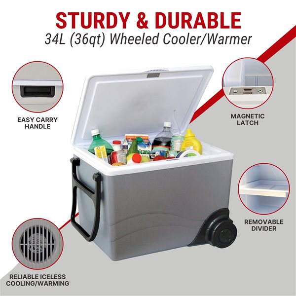 Koolatron 34-L Grey Wheeled Insulated Personal Cooler