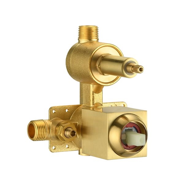 CASAINC Brushed Gold 12-in Wall Mount Built-In Shower System