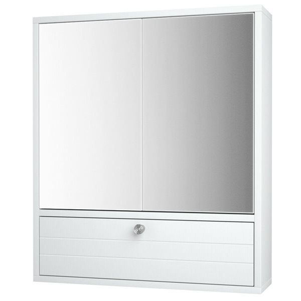 CASAINC 21.5-in W x 24.5-in H x 5.5-in D White Bathroom Wall Cabinet CW ...