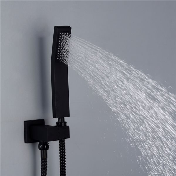 CASAINC Matte Black 10-in Built-In Shower System with Rough-In Valve