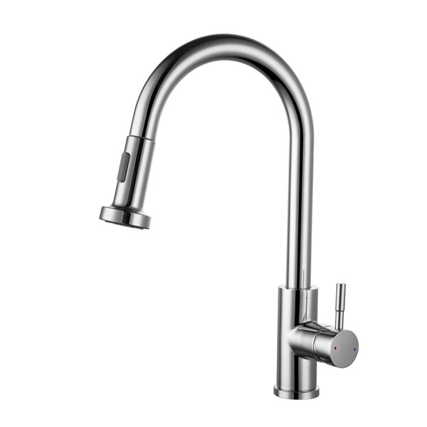 CASAINC Chrome 1-Handle Deck Mount Pull-Down Handle/Lever Residential ...