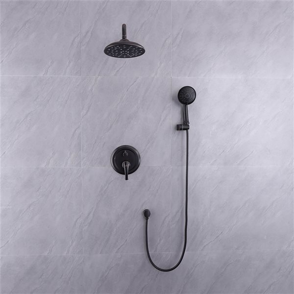 CASAINC Oil-Rubbed Bronze Wall Mount Built-In Shower System with Pressure Balanced Valve