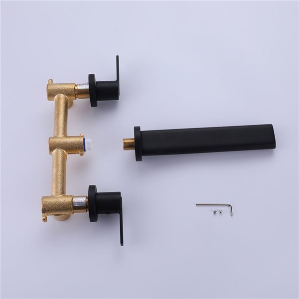 CASAINC Matte Black Finish 2-Handle Wall Mount Bathroom Sink Faucet