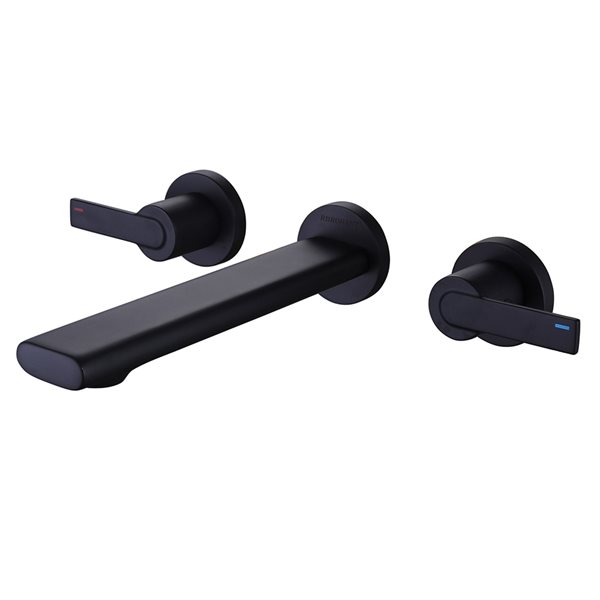 CASAINC Matte Black Finish 2-Handle Wall Mount Bathroom Sink Faucet