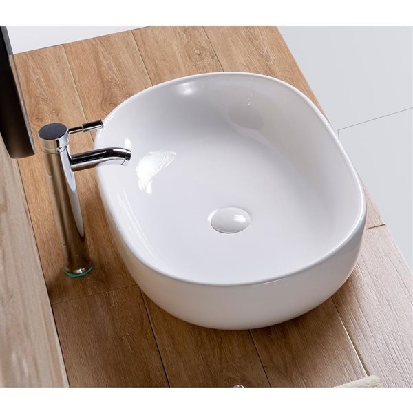 Casainc White Ceramic Oval Vessel Bathroom Sink With Overflow Drain 24 In X 16 Tc Ab24166 Rona - 24 X 16 Bathroom Sink Casainc White Ceramic Oval Vessel Bathroom Sink With Overflow Drain 24 In X 16 Tc Ab24166 Rona - 24 X 16 Bathroom Sink