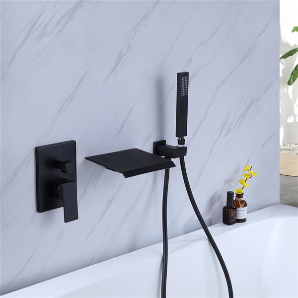 CASAINC Matte Black Wall Mount Built-In Shower System