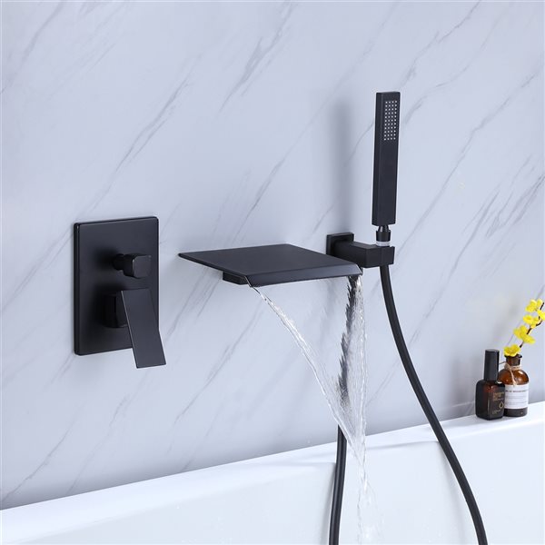 CASAINC Matte Black Wall Mount Built-In Shower System