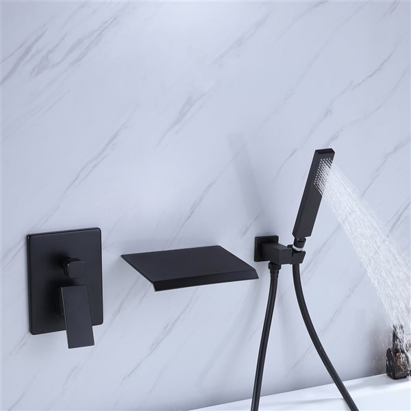 CASAINC Matte Black Wall Mount Built-In Shower System