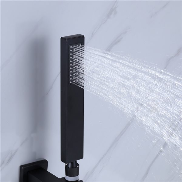 CASAINC Matte Black Wall Mount Built-In Shower System