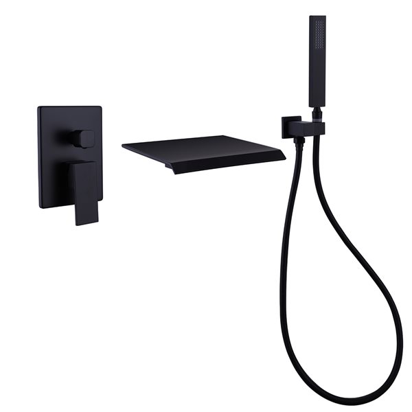 CASAINC Matte Black Wall Mount Built-In Shower System
