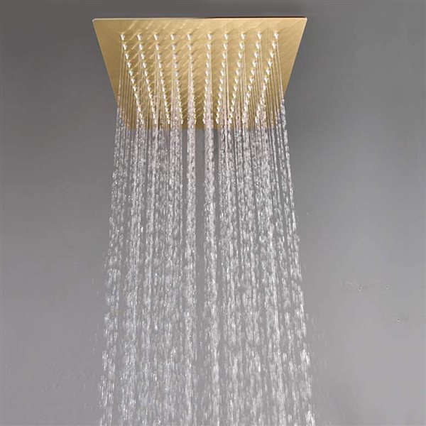 CASAINC Brushed Gold 10-in Wall Mount Built-In Shower System