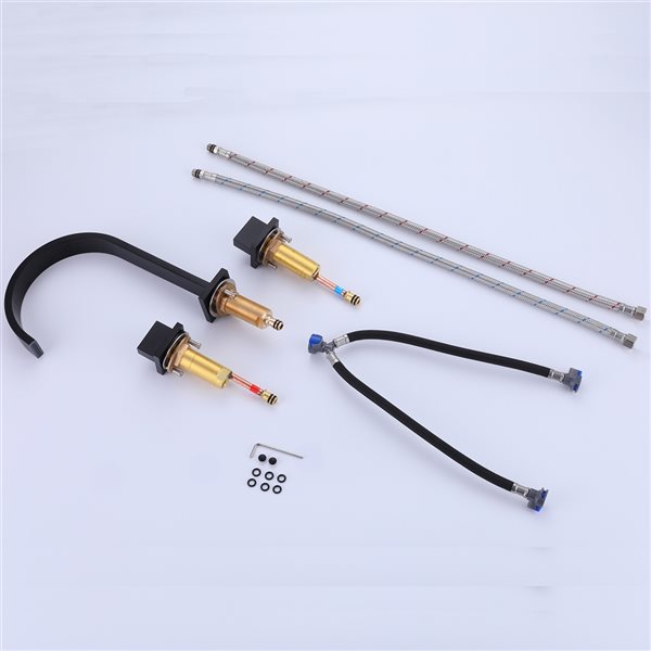 CASAINC Matte Black 2-Handle Widespread High-Arc Bathroom Sink Faucet