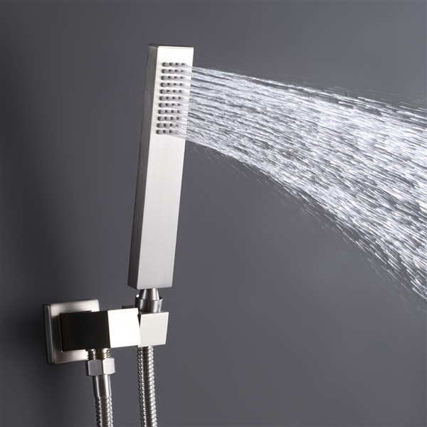 CASAINC Brushed Nickel 12-in 6-Spray Built-In Shower System