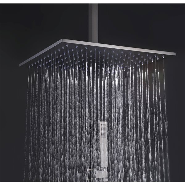 CASAINC Brushed Nickel 12-in 6-Spray Built-In Shower System