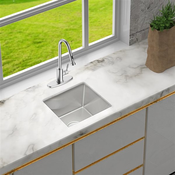 CASAINC Undermount 14-in x 18-in Stainless Steel Single Bowl Kitchen Sink