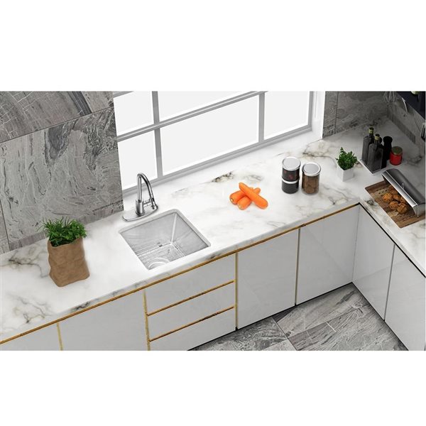 CASAINC Undermount 14-in x 18-in Stainless Steel Single Bowl Kitchen Sink