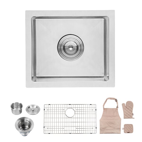 CASAINC Undermount 14-in x 18-in Stainless Steel Single Bowl Kitchen Sink