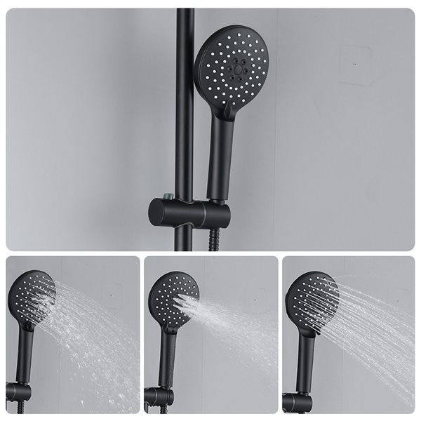 CASAINC Matte Black 9-in Wall Mount Shower Bar System