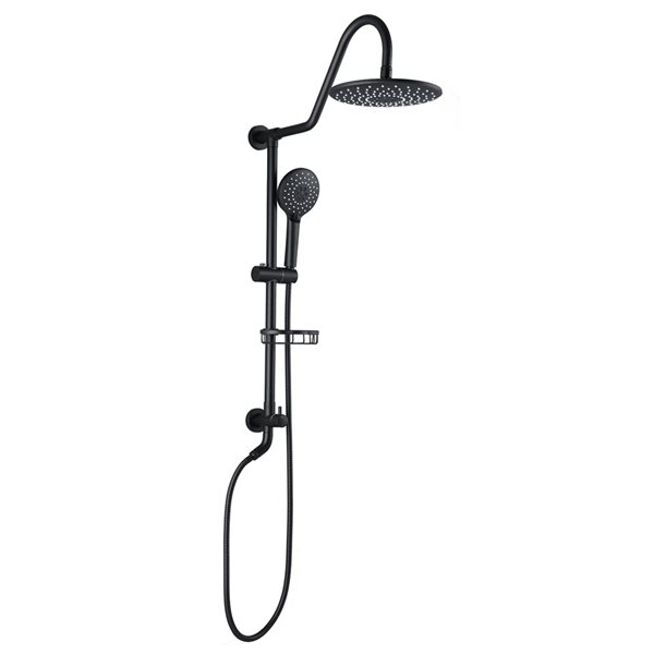 CASAINC Matte Black 9-in Wall Mount Shower Bar System