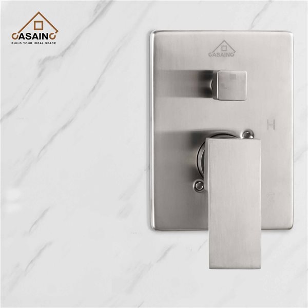 CASAINC Brushed Nickel Ceiling Mount 10-in 2-Function Built-In Shower System